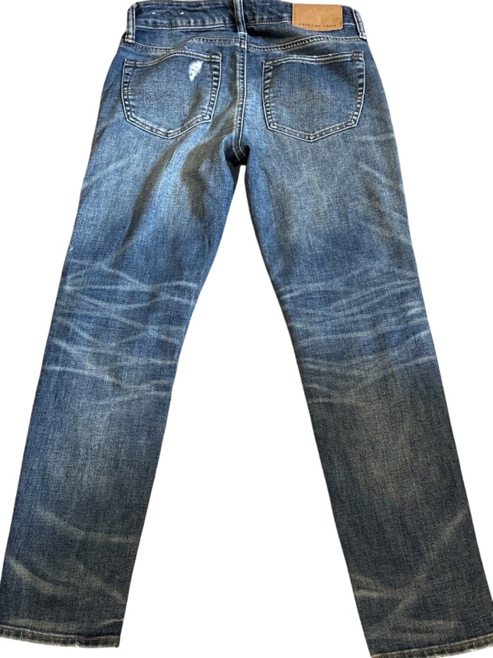 American Eagle Ne(x)t Level AirFlex Distressed Straight-Leg Jeans Blue Men’s Siz - Picture 3 of 8